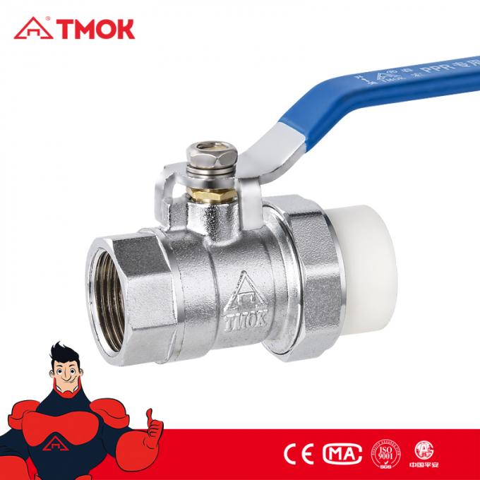 Внешняя нарезка TMOK выковала тип латунного шарикового клапана соединения PPR двухсторонний для газового масла воды с аттестацией и низким давлением CE